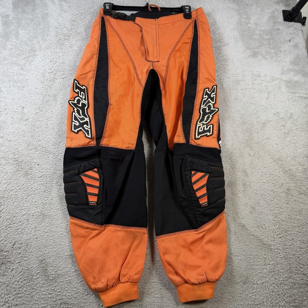 Fox Racing Pants Mens 30 Orange 180 Motocross ATV Riding Stretch Dirtbike